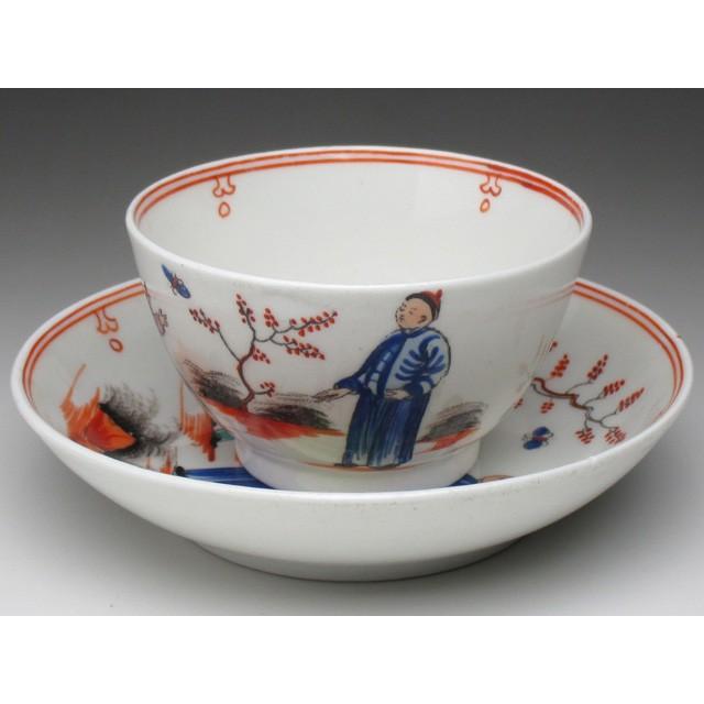 ニューホール 少年と蝶絵 ティーボウル＆ソーサー アンティーク 18