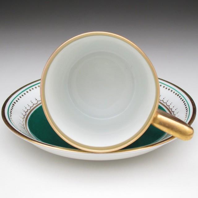 Rosenthal（ローゼンタール） グリーン地金彩風景絵 カップ＆ソーサー