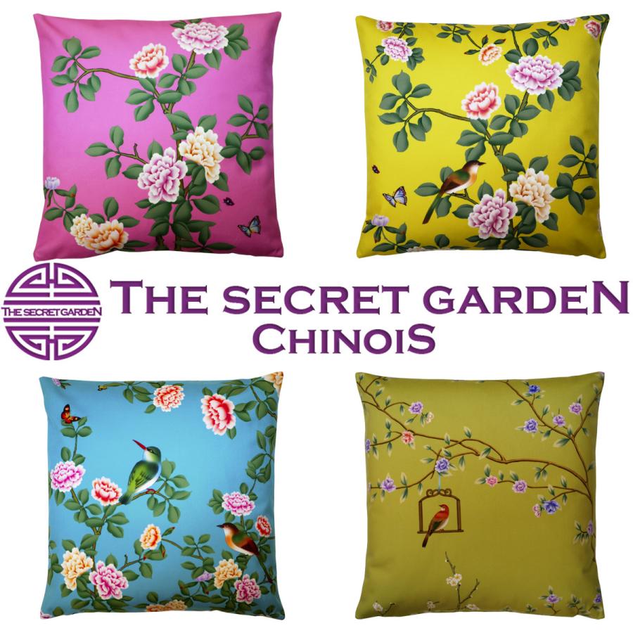 THE-SECRET-GARDEN シノワズリ クッションカバー 45×45 全4種類 花鳥柄