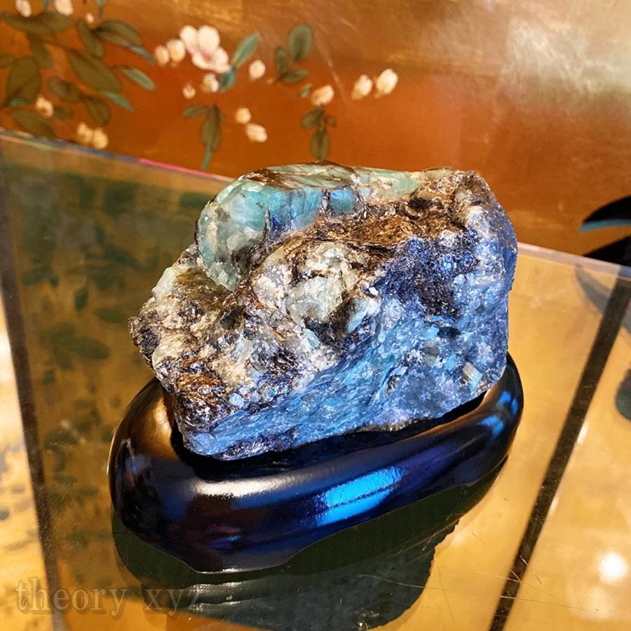 theory xyz エメラルド 原石 大型 置物 甲府研磨 宝石(鑑別書付) 889g