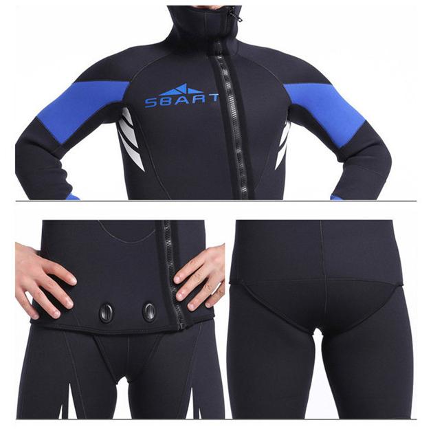 ウェットスーツ 5mm フード付き 2ピース ダイビング スピア