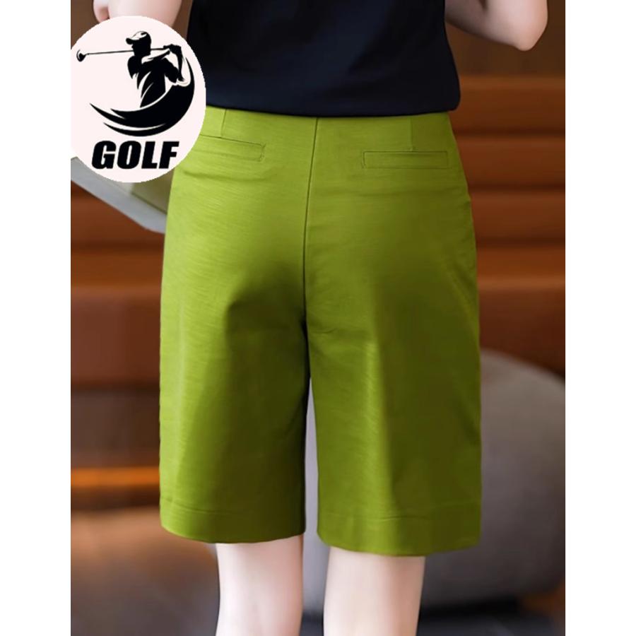 ゴルフウェア レディース ショートパンツ ゴルフ 膝上 五分丈パンツ