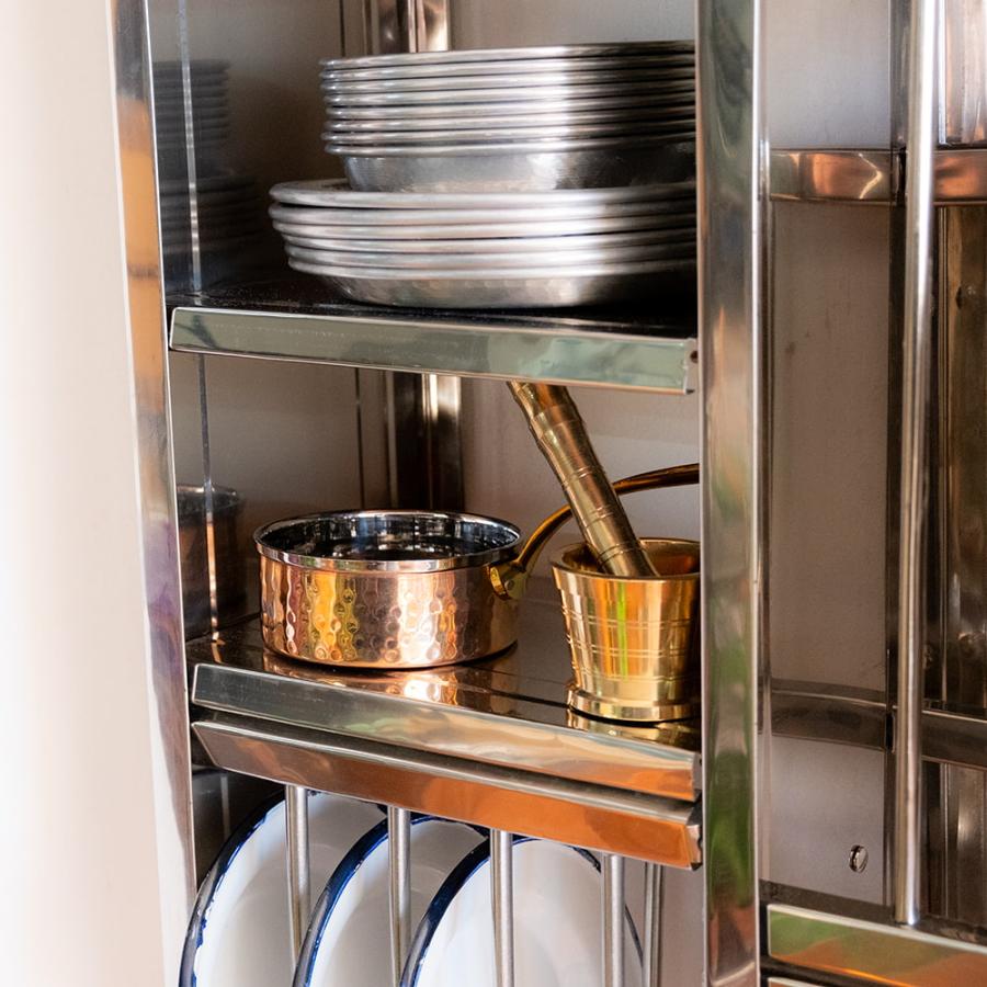 送料無料 インディアンキッチンラック 棚 食器棚 〔約98.5cm*約76cm