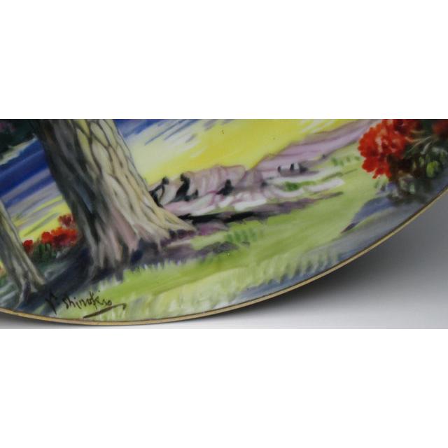 ノリタケ オールドノリタケ 市ノ木慶治 風景絵 プレート 飾り皿 25cm