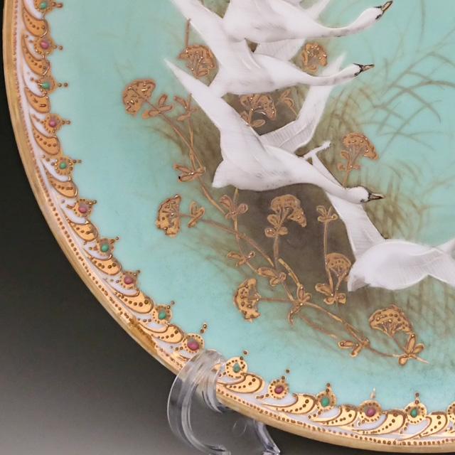 ノリタケ オールドノリタケ 金盛りジュール白鳥絵 プレート 24cm