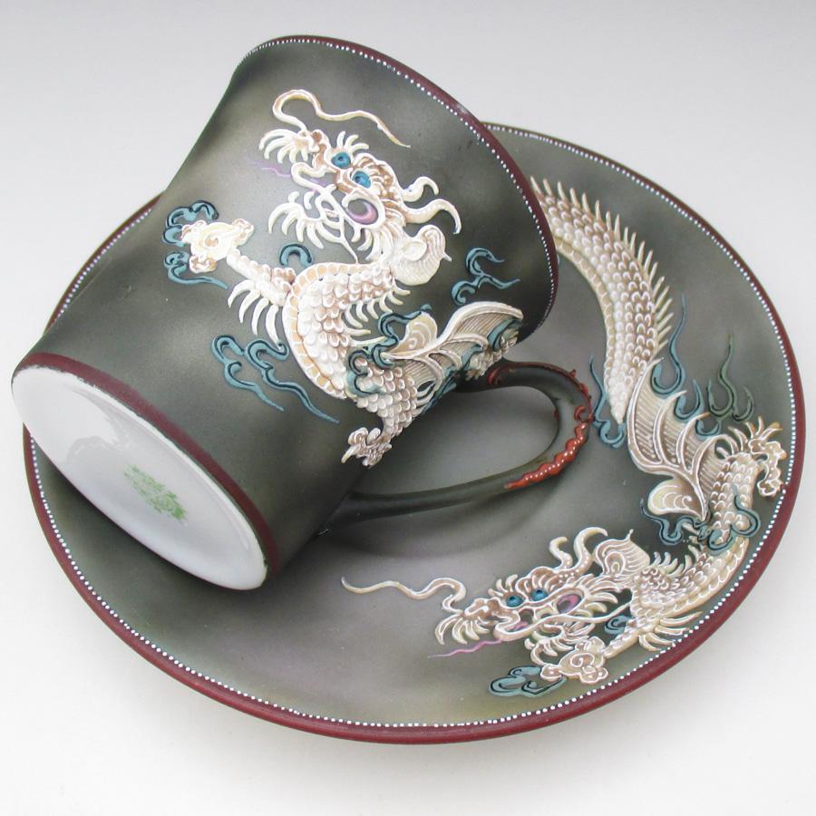 ノリタケ オールドノリタケ ドラゴン盛り上げ カップ＆ソーサー (b