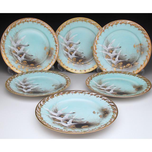 ノリタケ オールドノリタケ 金盛りジュール フライングスワン プレート