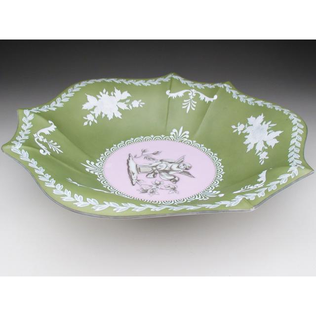 ノリタケ オールドノリタケ グリーン地ウェッジウッド風 ボウル 24cm