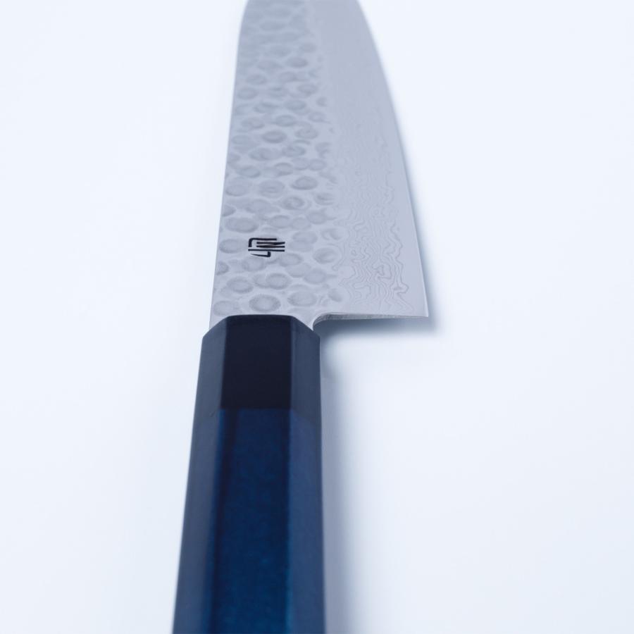 藍包丁 三徳包丁 ダマスカス 日本製 180mm ステンレス鋼 堺刃物 徳島藍