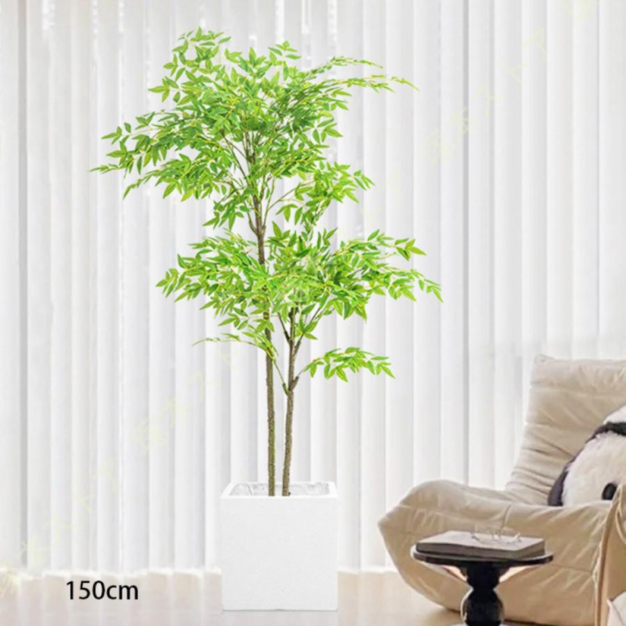 竹 人工観葉植物 フェイクグリーン 大型 人工ヤシの木 人工鳥 楽園の木