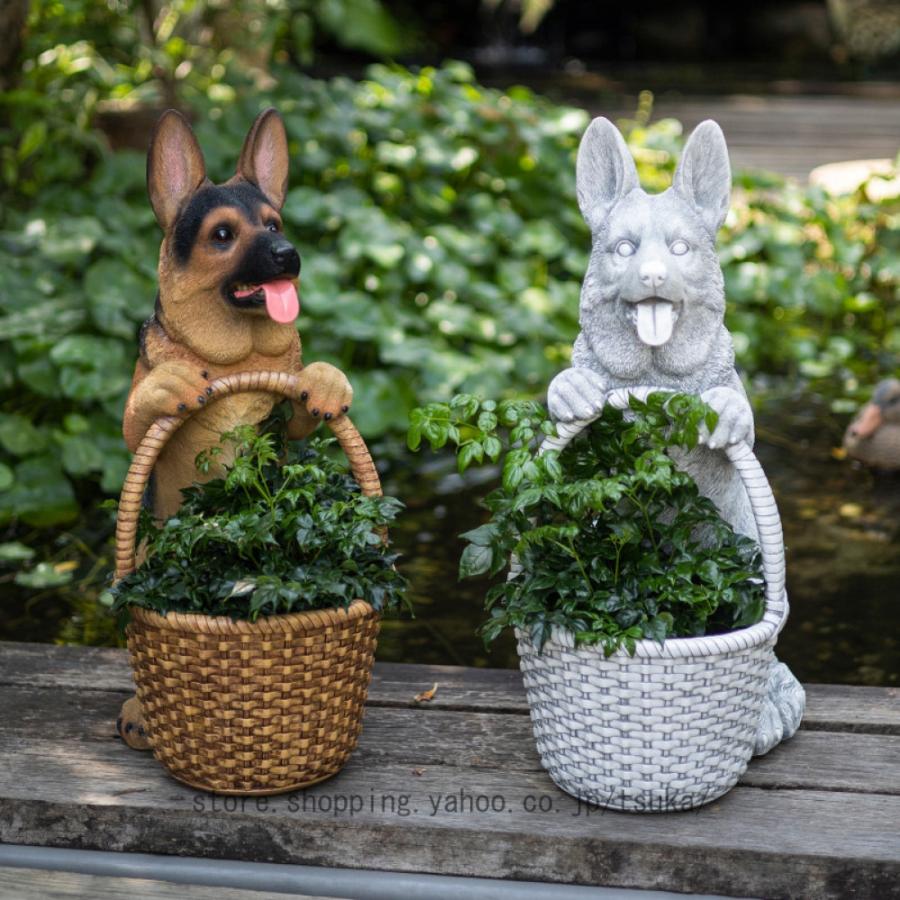 ガーデニング 置物 動物 ガーデンオーナメント 犬 カントリー雑貨