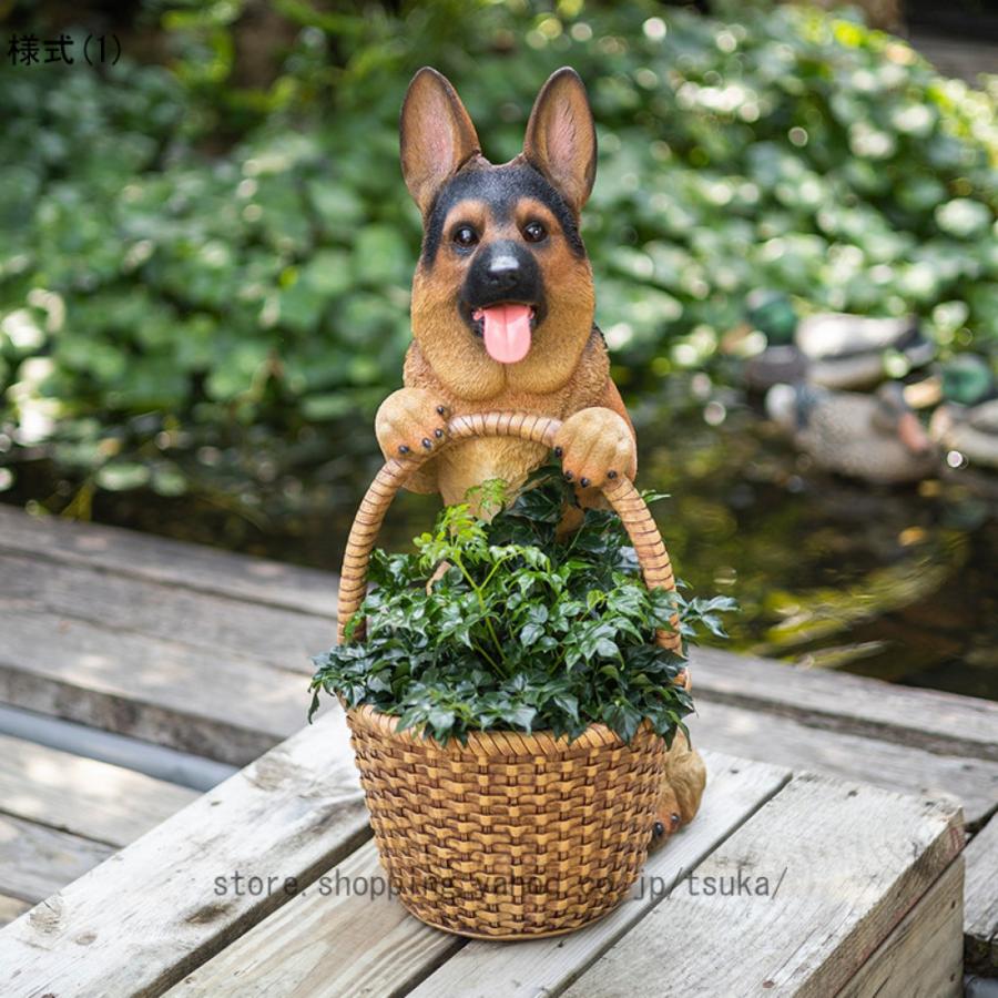 ガーデニング 置物 動物 ガーデンオーナメント 犬 カントリー雑貨