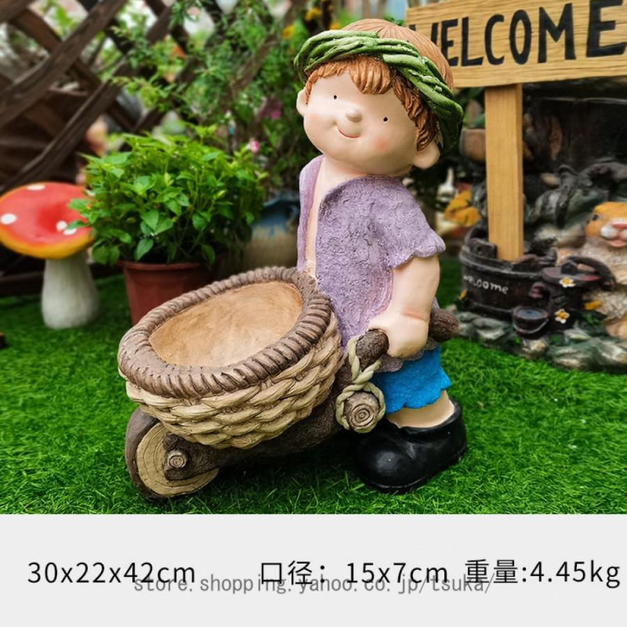 ガーデニング 置物 ガーデンオーナメント 男の子 カントリー雑貨