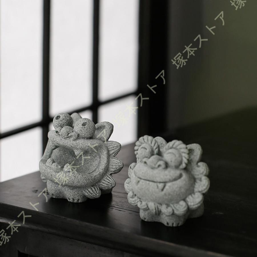 風水 獅子 置物 狛犬 シーサー 魔除け 厄除け お守り狛犬 対 雌雄 ペア