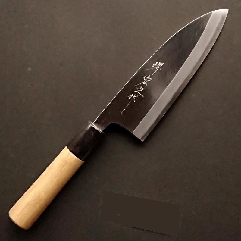 堺宏之作 白鋼 霞仕上げ 水牛桂柄 出刃包丁 150mm(5寸) 日本製 堺市