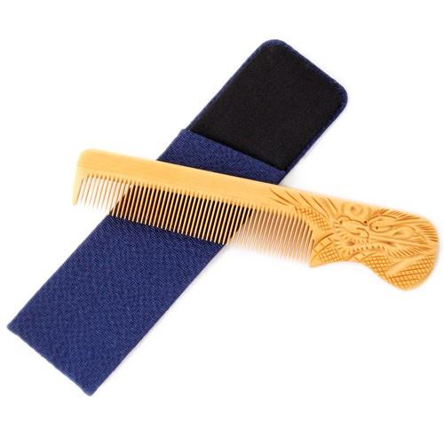 男性に人気！】龍（りゅう）彫男櫛 4寸5分 つげ櫛 高級国産 さつま