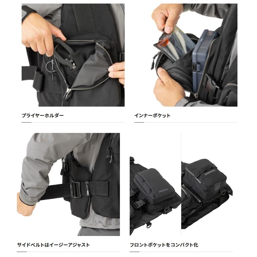 シマノ（SHIMANO） デタッチャブルゲームベスト VF-036V グレー フリー