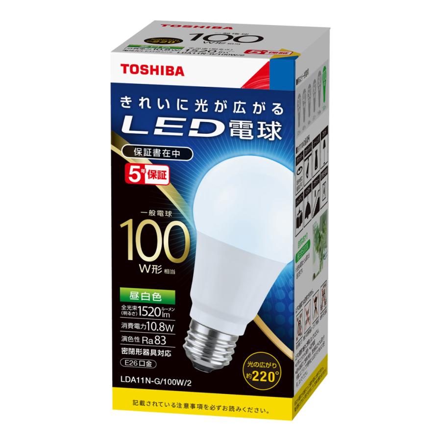 TOSHIBA（東芝） LDA11N-G/100W/2 LED電球 一般電球形 密閉型器具対応