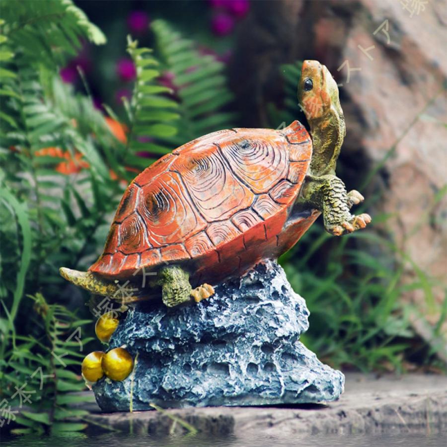 ガーデンオーナメント 置物 カメ リアル 置き物 亀 かわいい