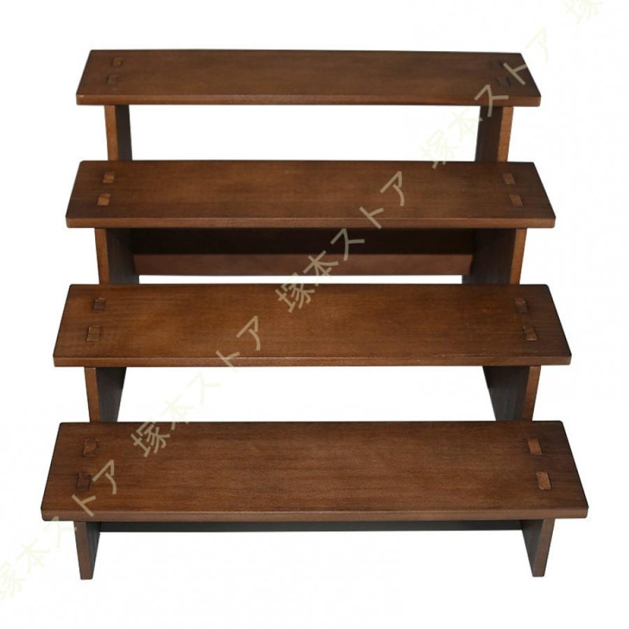 四段 ディスプレイスタンド 木製 フィギュア テーブルシェルフ 階段状