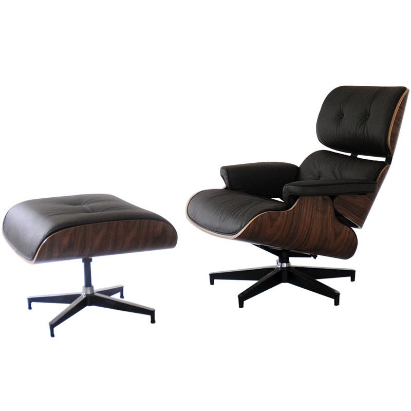 イームズ ラウンジチェア 本皮仕様 ダークブラウン×ウォールナット