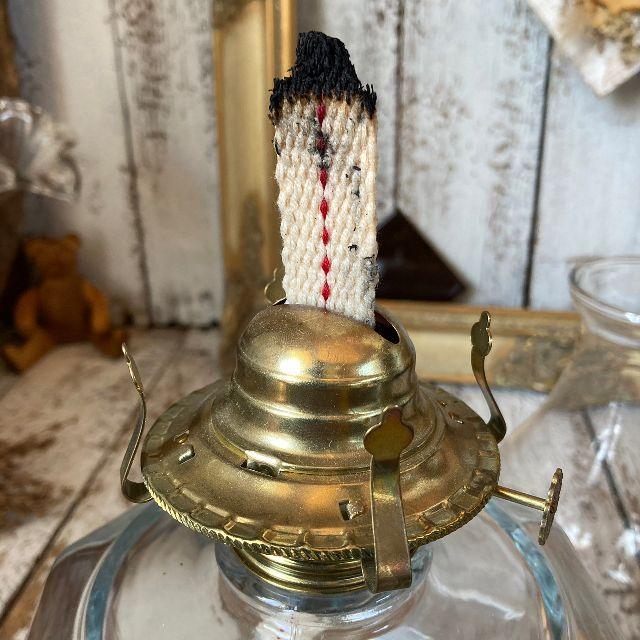 VINTAGE ≫ヴィンテージ*総 ガラス オイルランプ H44cm*硝子 火屋 ホヤ