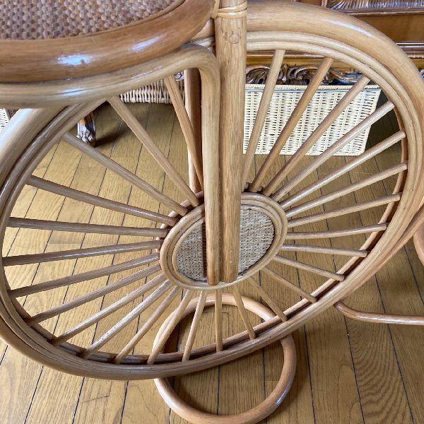 VINTAGE ≫ヴィンテージ*古いラタンのペニー・ファージング型フラワー