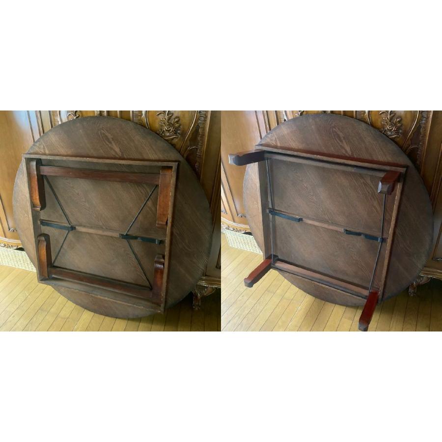 VINTAGE ヴィンテージ*古木 無垢材の折り畳み ちゃぶ台 120cm*特大 丸