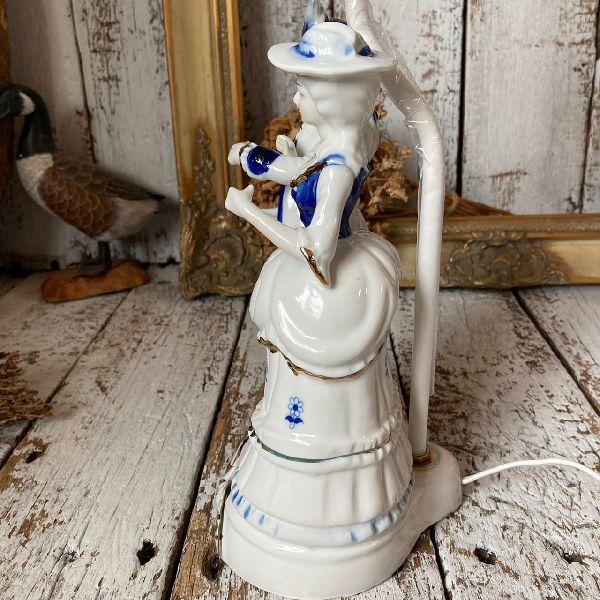 VINTAGE ≫80-90s ヴィンテージ*フィギュリン スタンドライト*陶磁器