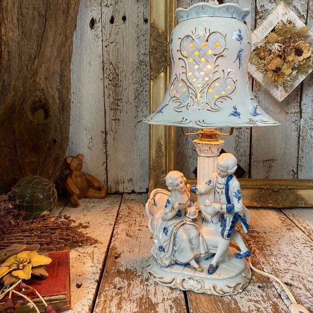 VINTAGE 70s ヴィンテージ*ヤマハ陶芸*フィギュリン スタンドライト