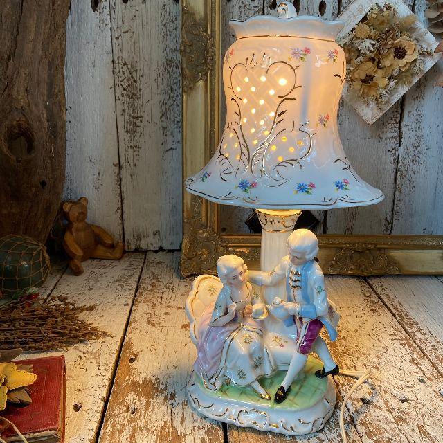 D*O様 昭和レトロ 日立照明 LS603 WH 花柄シェードランプ アンティー