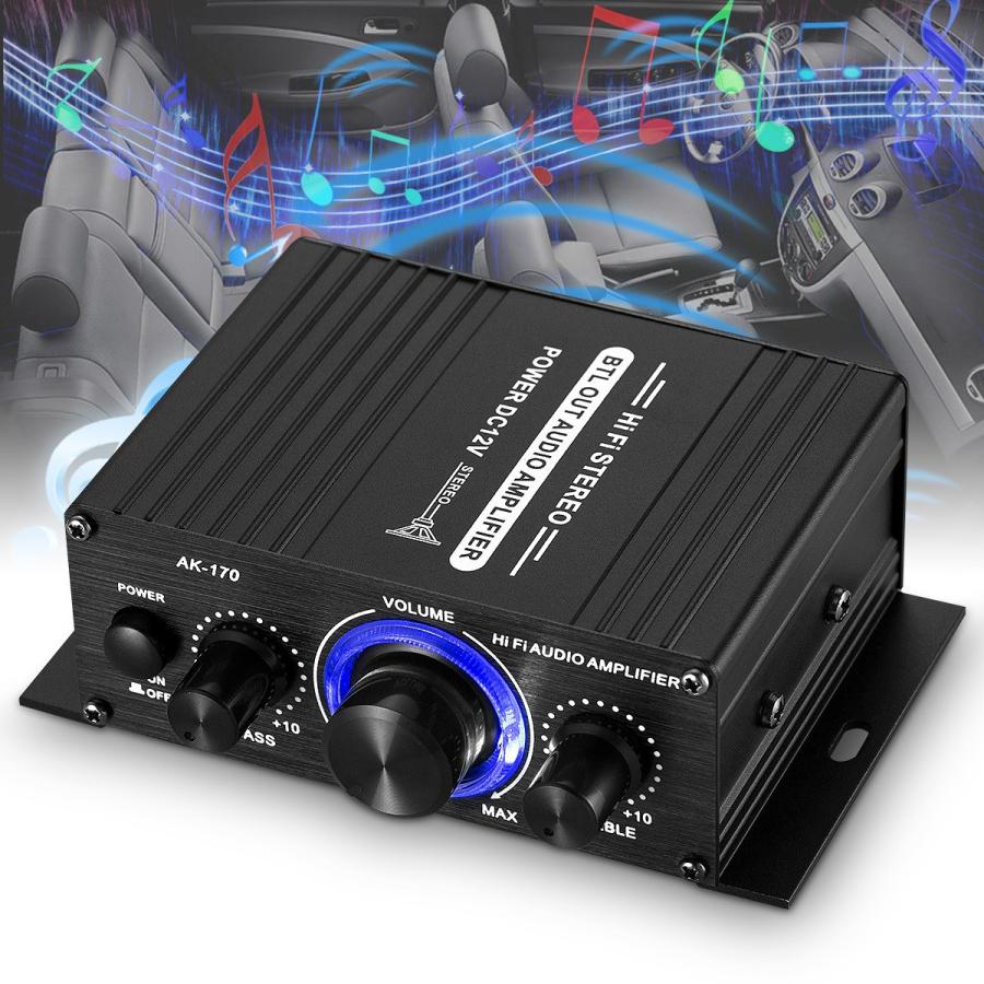 ステレオ オートバイ 車 パワーアンプ 小型 12V デジタルアンプ 12V