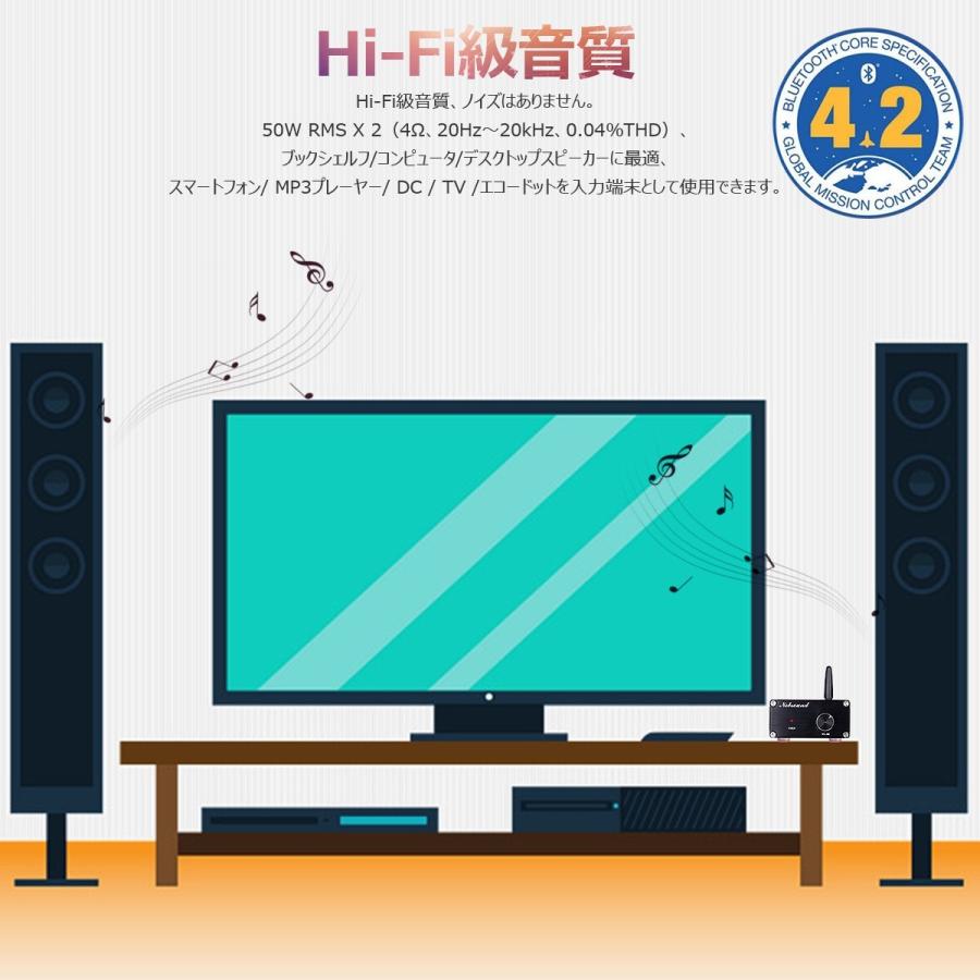 Nobsound 100W Bluetooth 4.2 Mini デジタル アンプ ステレオ Hi-Fi