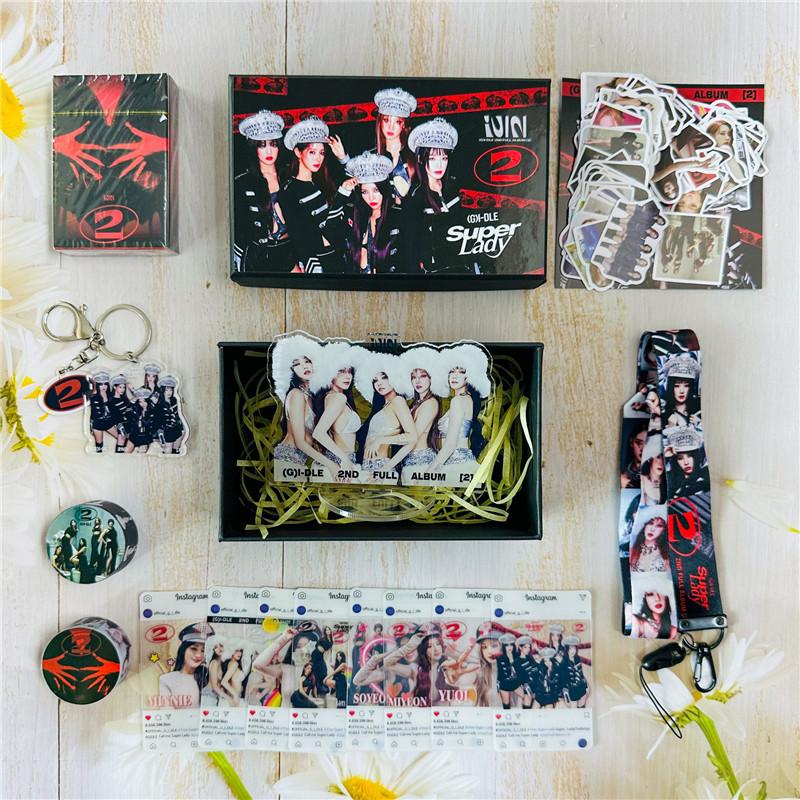 G)I-DLEグッズ ギフトボックス フォトカード SUPER LADY テープ セット