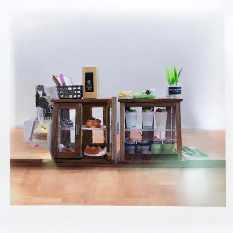 1点）ミニチュア木製ショーケース 卓上 ガラスケース ショーケース