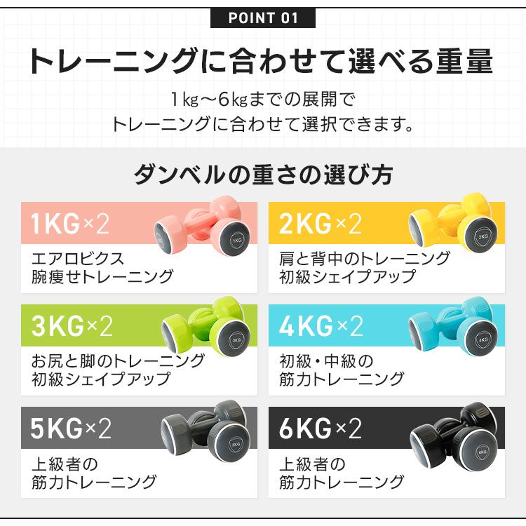 ダンベル セット 2個セット ダンベルセット 1kg ピンク TKS42HM002-1KG