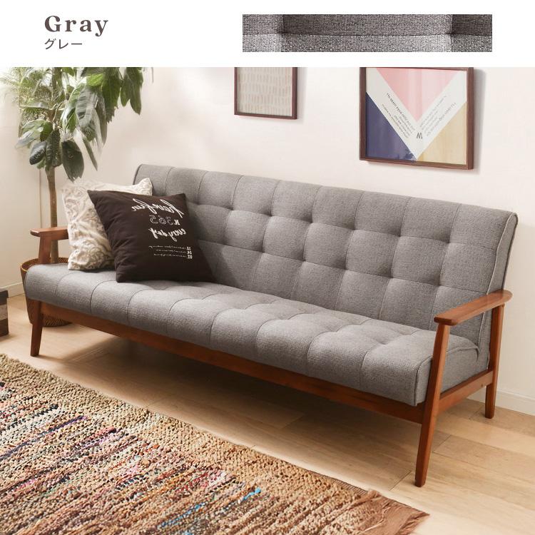 ソファー 3人掛け レザー調 レトロ ヴィンテージ風 おしゃれ