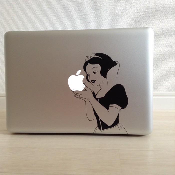 MacBook Air / Pro マックブック ステッカー シール 白雪姫 モノクロ
