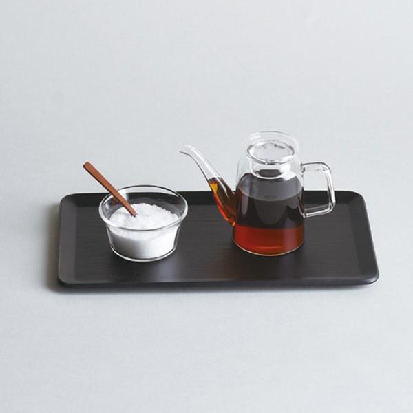 プレイスマット 220×120mm 木製トレー ウッド トレイ 黒 ブラック