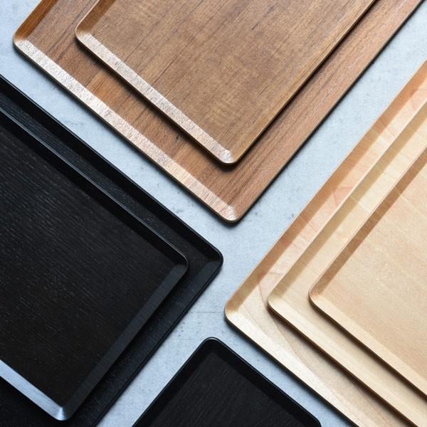 プレイスマット 220×120mm 木製トレー ウッド トレイ 黒 ブラック