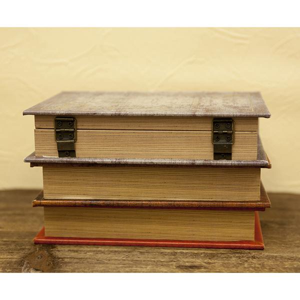 小物収納 収納ボックス 収納箱 本型 おしゃれ デザイン モチーフ 3段