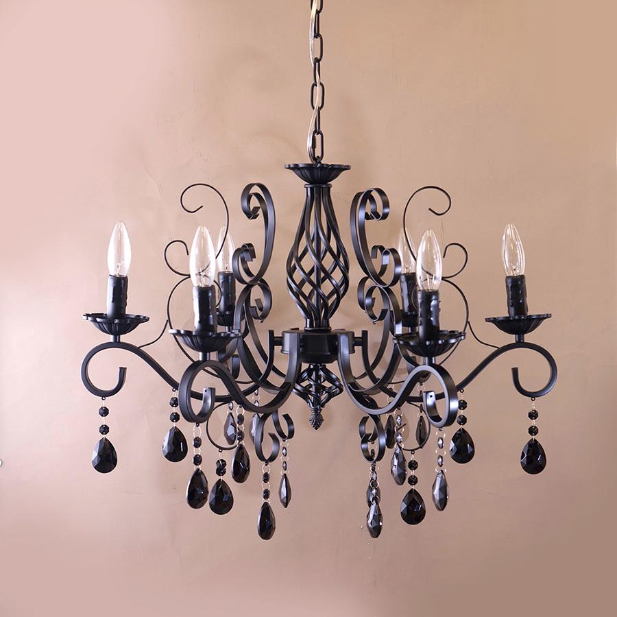 シャンデリア 白 黒 ホワイト ブラック led 対応 6灯 照明