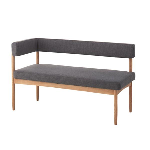 東谷 ダイニングベンチ 背もたれ付き 2人掛け コーナータイプ 片肘掛け