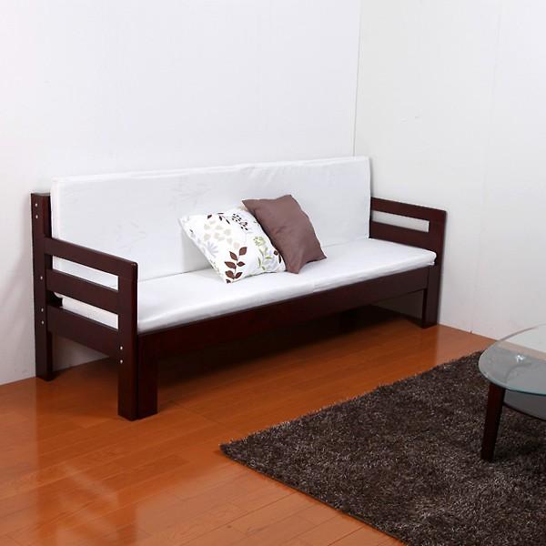 JAJAN ソファベッド シングル すのこ 天然木 ソファーベッド