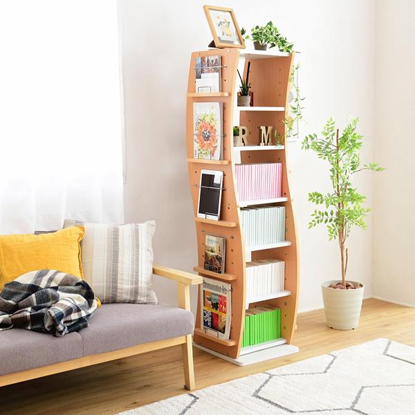 JK-PLAN（ジェイケイ・プラン） 本棚 回転式 360度 ブックラック 回転