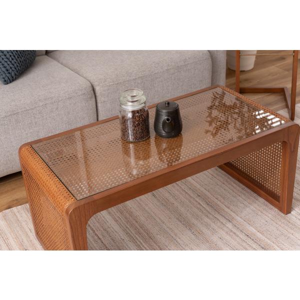 東谷 センターテーブル アジアン ガラス天板 シンプル リゾート風