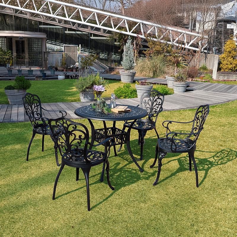 ガーデンセット 5点 ガーデンチェアセット ガーデンテーブル 円形 丸型