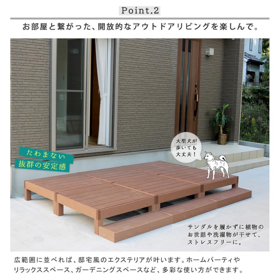 ウッドデッキ 人工木 デッキ 庭 ステップ台 フェンス セット diy