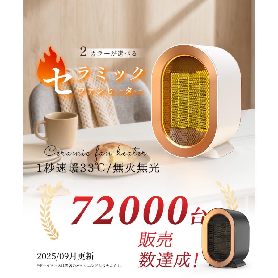 Hokonui 【2025型】ファンヒーター 速暖 セラミック ヒーター 電気