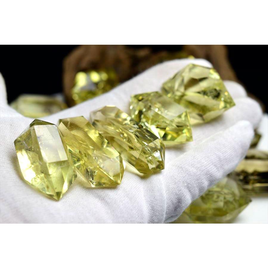 虹入り シトリン ダブルポイント 両剣黄水晶 種類お任せ (約20g~25g